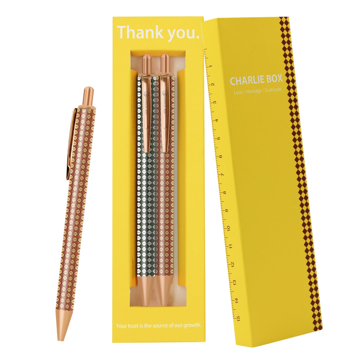 10 Pcs CharlieBox Neutral Pens, Attractive Stationery with 0.5mm Fine Point, Unisex Quick Drying Black Pens for Office, School and Home