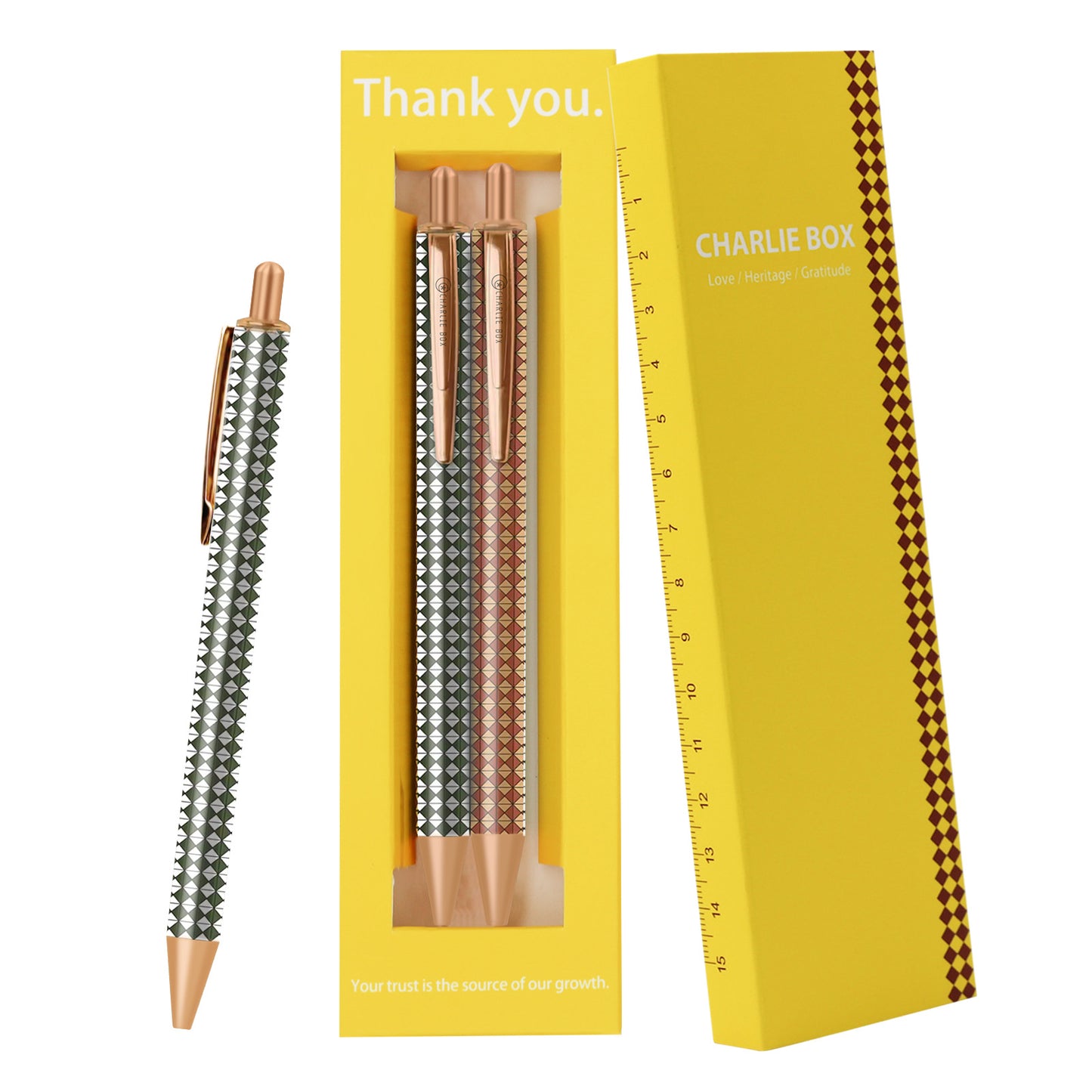 10 Pcs CharlieBox Neutral Pens, Attractive Stationery with 0.5mm Fine Point, Unisex Quick Drying Black Pens for Office, School and Home