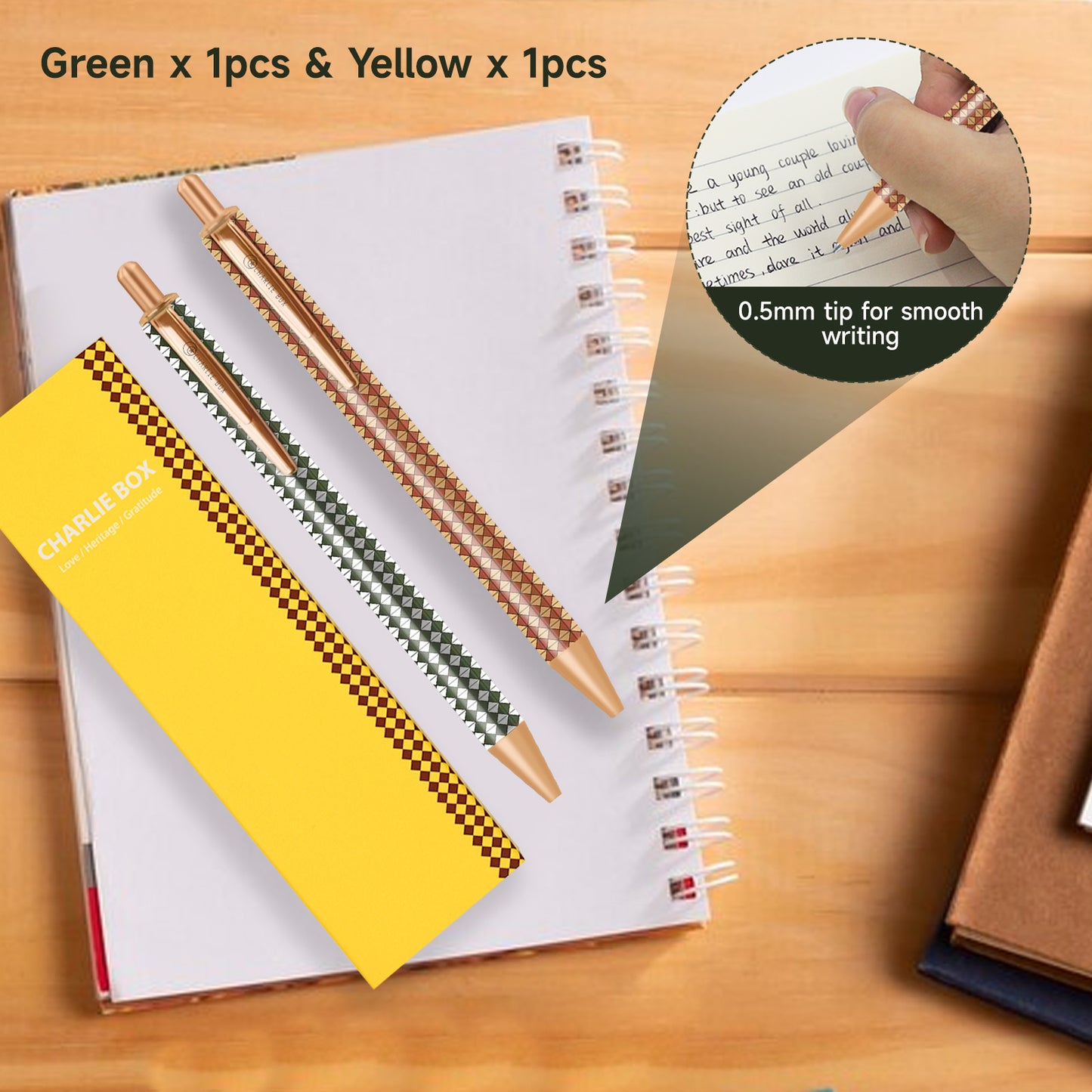 10 Pcs CharlieBox Neutral Pens, Attractive Stationery with 0.5mm Fine Point, Unisex Quick Drying Black Pens for Office, School and Home