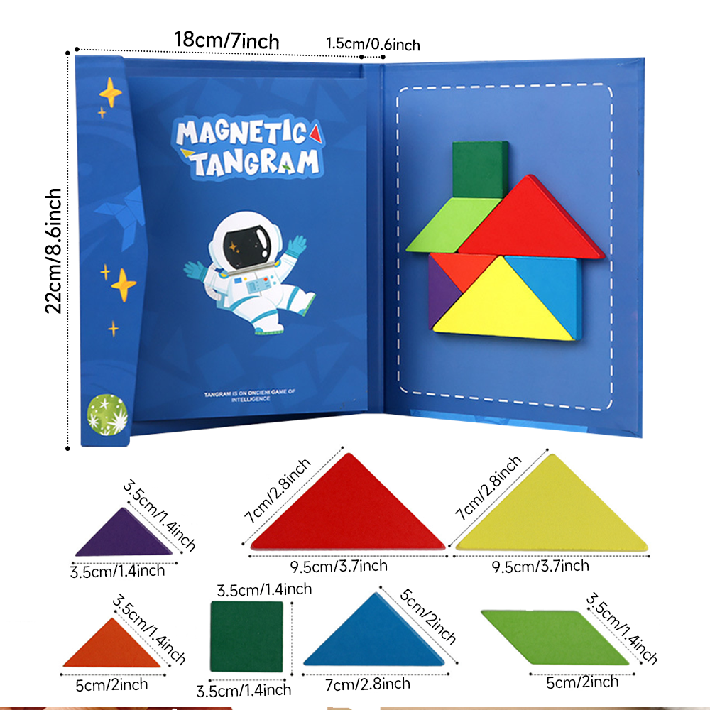 Children'S Magnetic Tangram Board(Astronauts)
