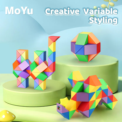 Moyu Magic Ruler Classroom 24/36/48/60/72 Sections DIY Folding Snake Puzzle Cube