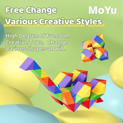 Moyu Magic Ruler Classroom 24/36/48/60/72 Sections DIY Folding Snake Puzzle Cube