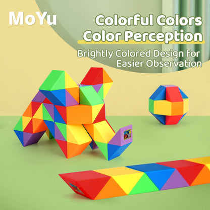 Moyu Magic Ruler Classroom 24/36/48/60/72 Sections DIY Folding Snake Puzzle Cube