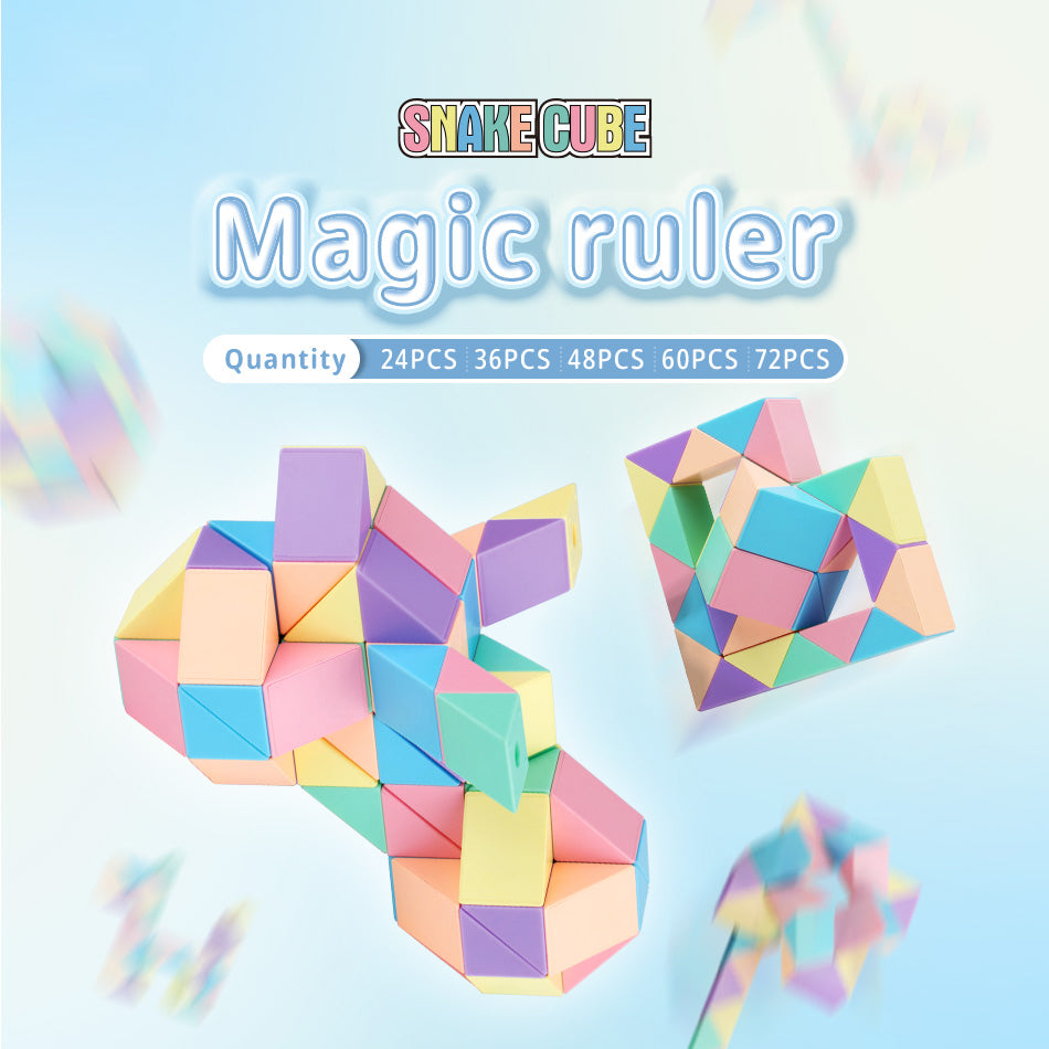 Moyu Magic Ruler Classroom Macaron 24/36 Sections DIY Folding Snake Puzzle Cube