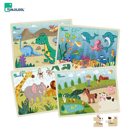 TUNJILOOL 24 Piece Animal Theme Puzzle