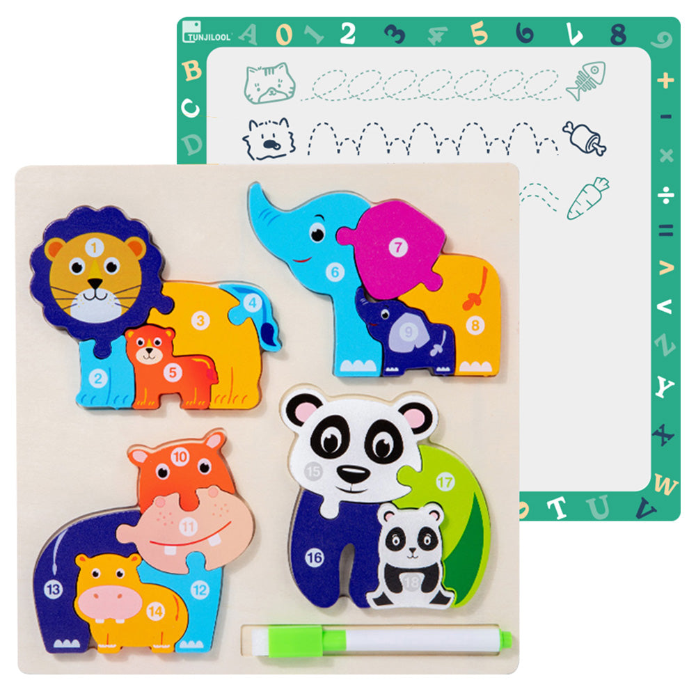 TUNJILOOL 3D puzzle & drawing board educational toys