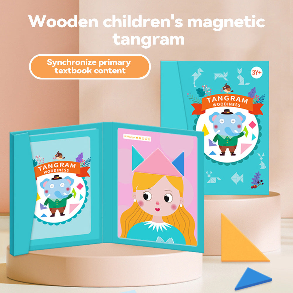 Elephant Magnetic Tangram Montessori Toy for 3 4 5 Kid