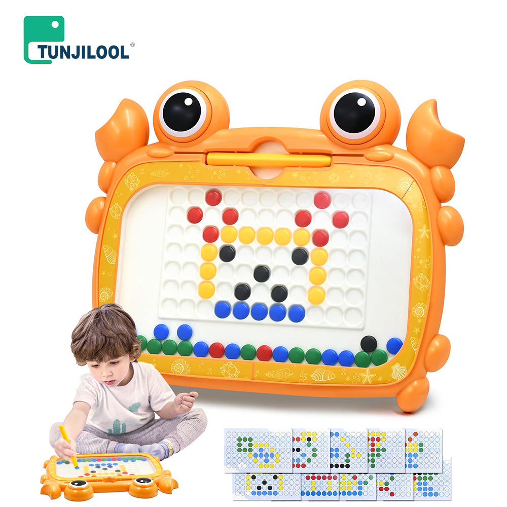 Crab-shaped toddler graffiti magnetic dot drawing board Montessori preschool educational toy