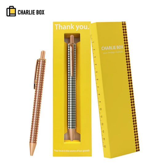 CharlieBox Neutral Pens, Attractive Stationery with 0.5mm Fine Point, Unisex Quick Drying Black Pens for Office, School and Home