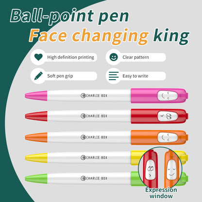 Personalized creative face changing ball pen creative gift stationery pen 5 pack