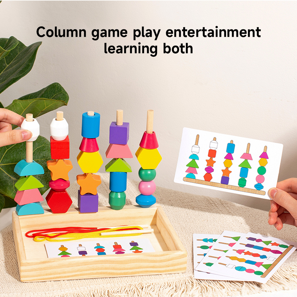 Colourful Stringing Shape Matching Toys