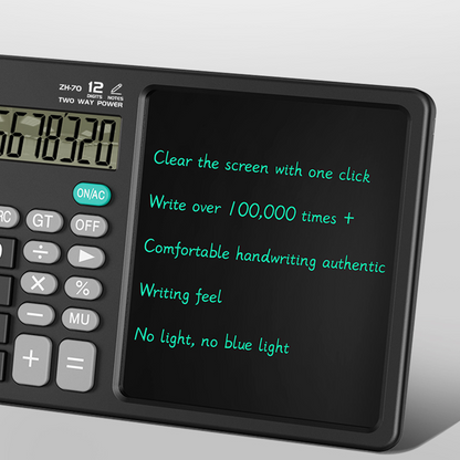 Kids Handwriting Board 2 in 1 with Solar Calculator