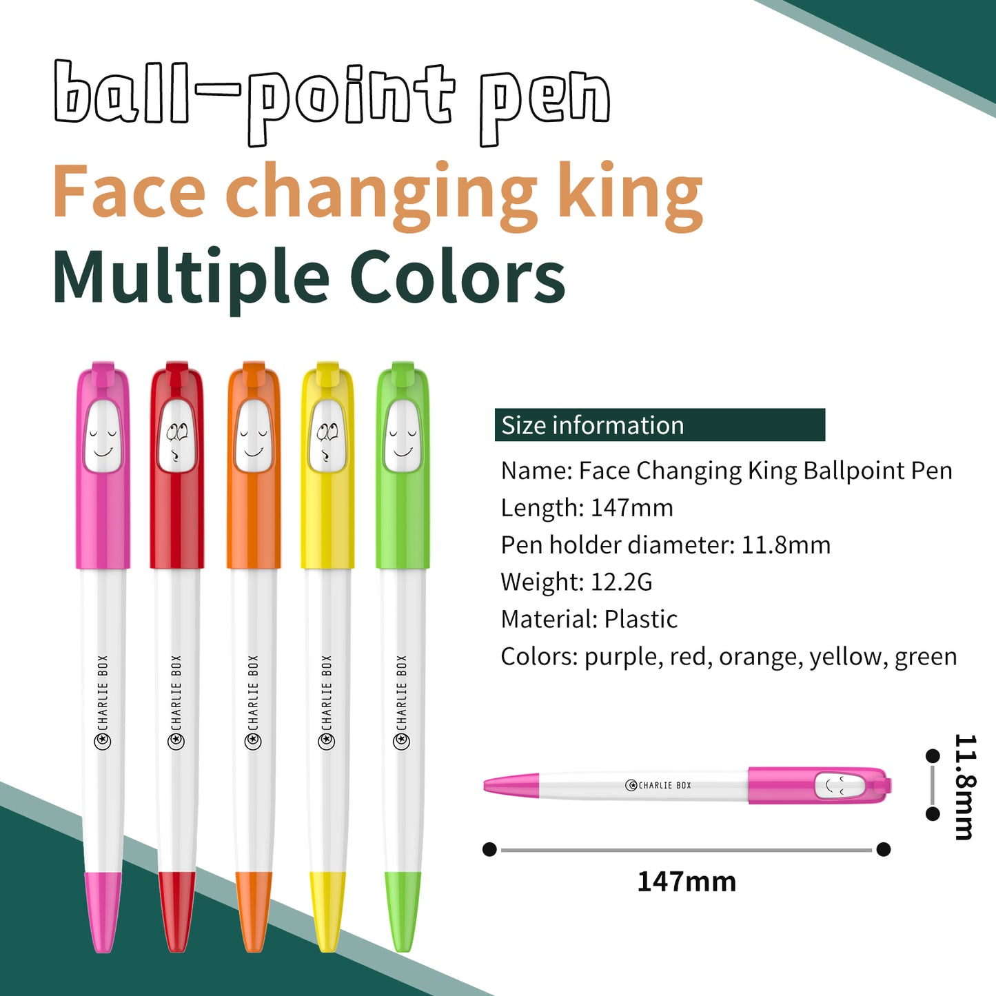 Personalized creative face changing ball pen creative gift stationery pen 5 pack