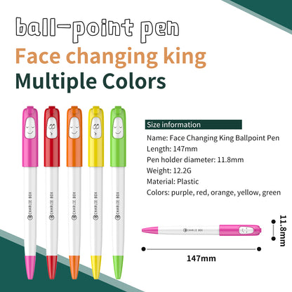 Personalized creative face changing ball pen creative gift stationery pen 5 pack