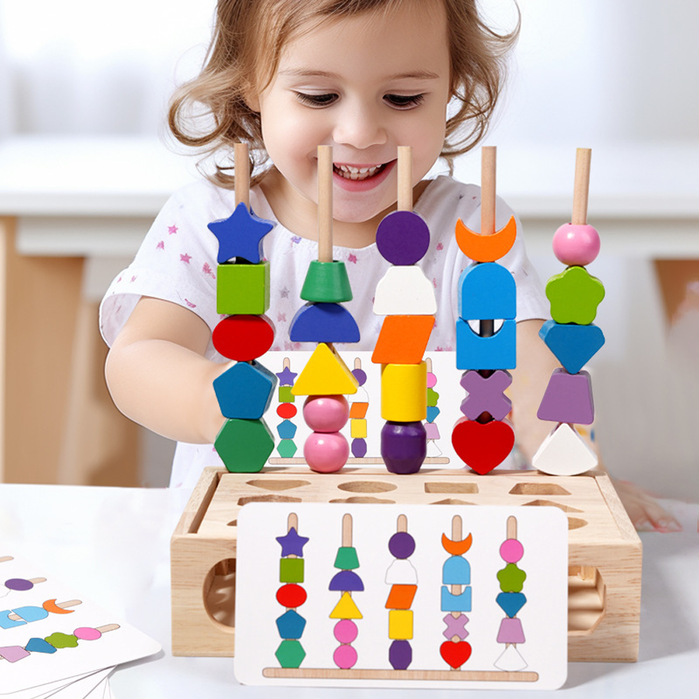 Montessori children's educational geometric shape matching color cognitive teaching aids