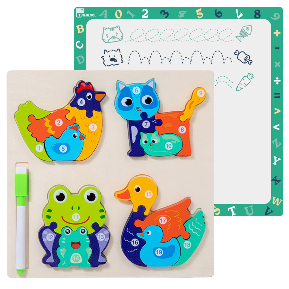 TUNJILOOL 3D puzzle & drawing board educational toys