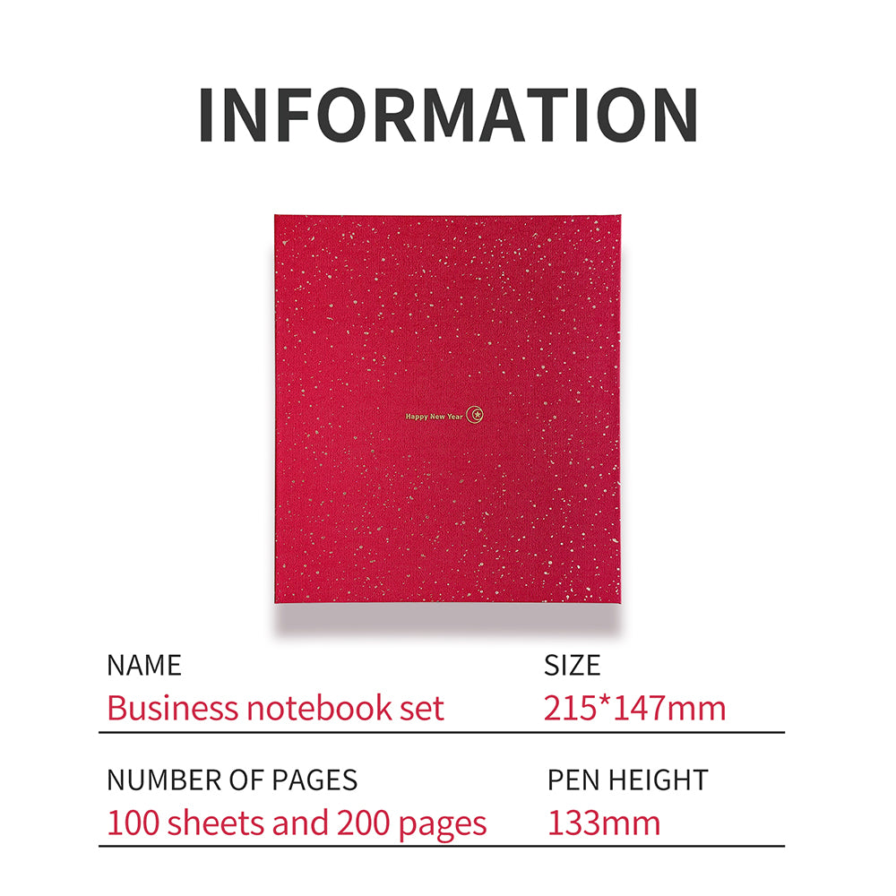 Simple Business Notebook Gift Box-Chinese Red Special New Year Customized Edition