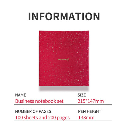 Simple Business Notebook Gift Box-Chinese Red Special New Year Customized Edition