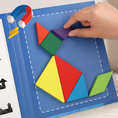 Children'S Magnetic Tangram Board(Astronauts）