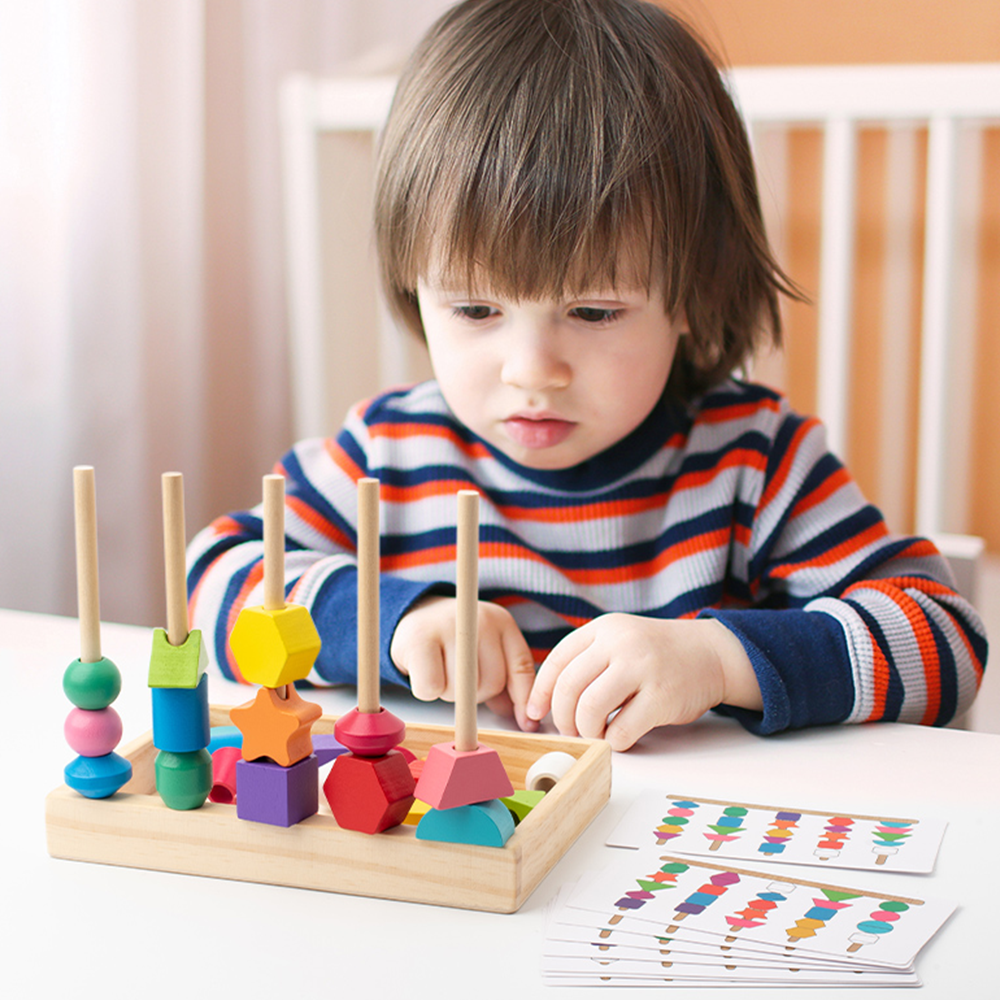 Colourful Stringing Shape Matching Toys