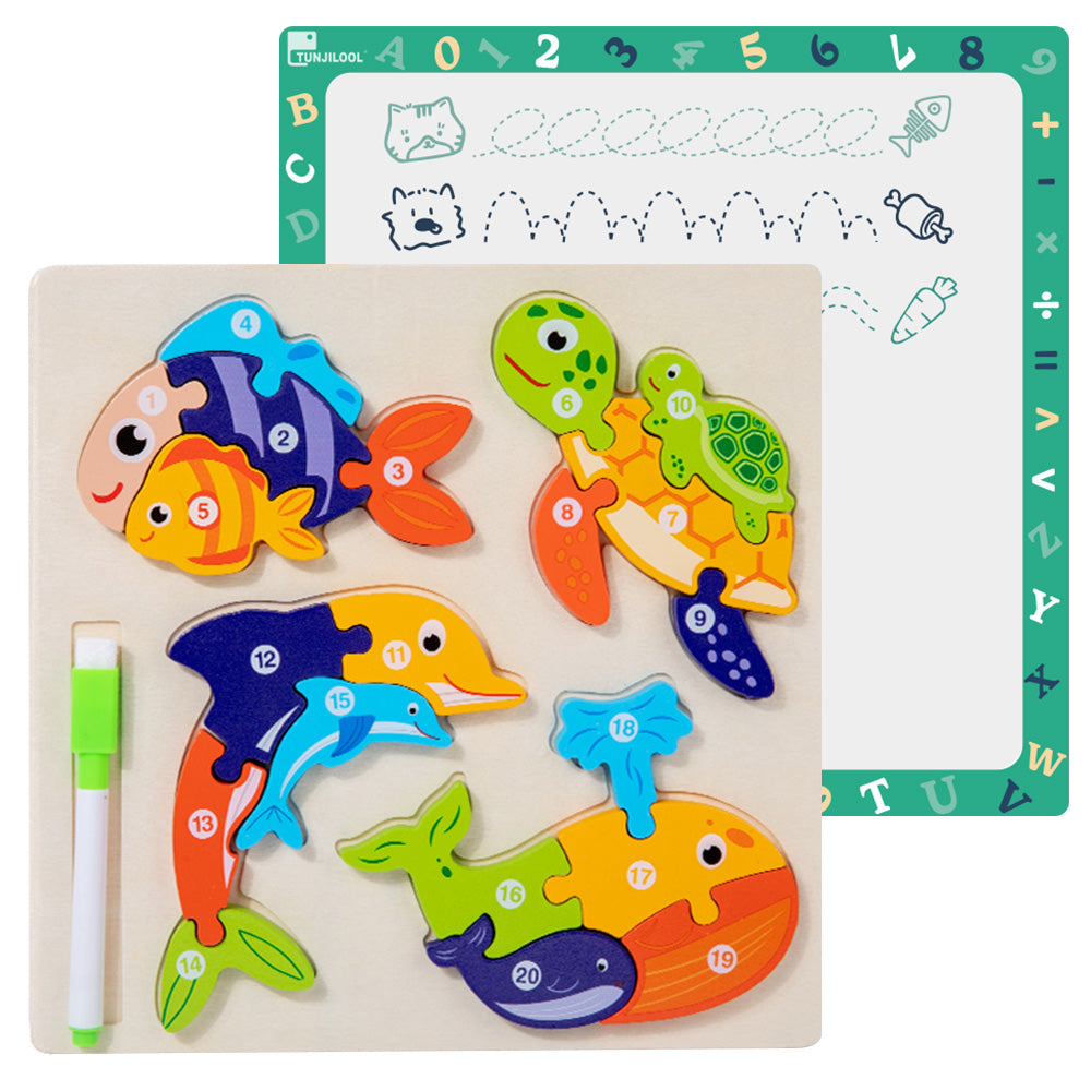 TUNJILOOL 3D puzzle & drawing board educational toys