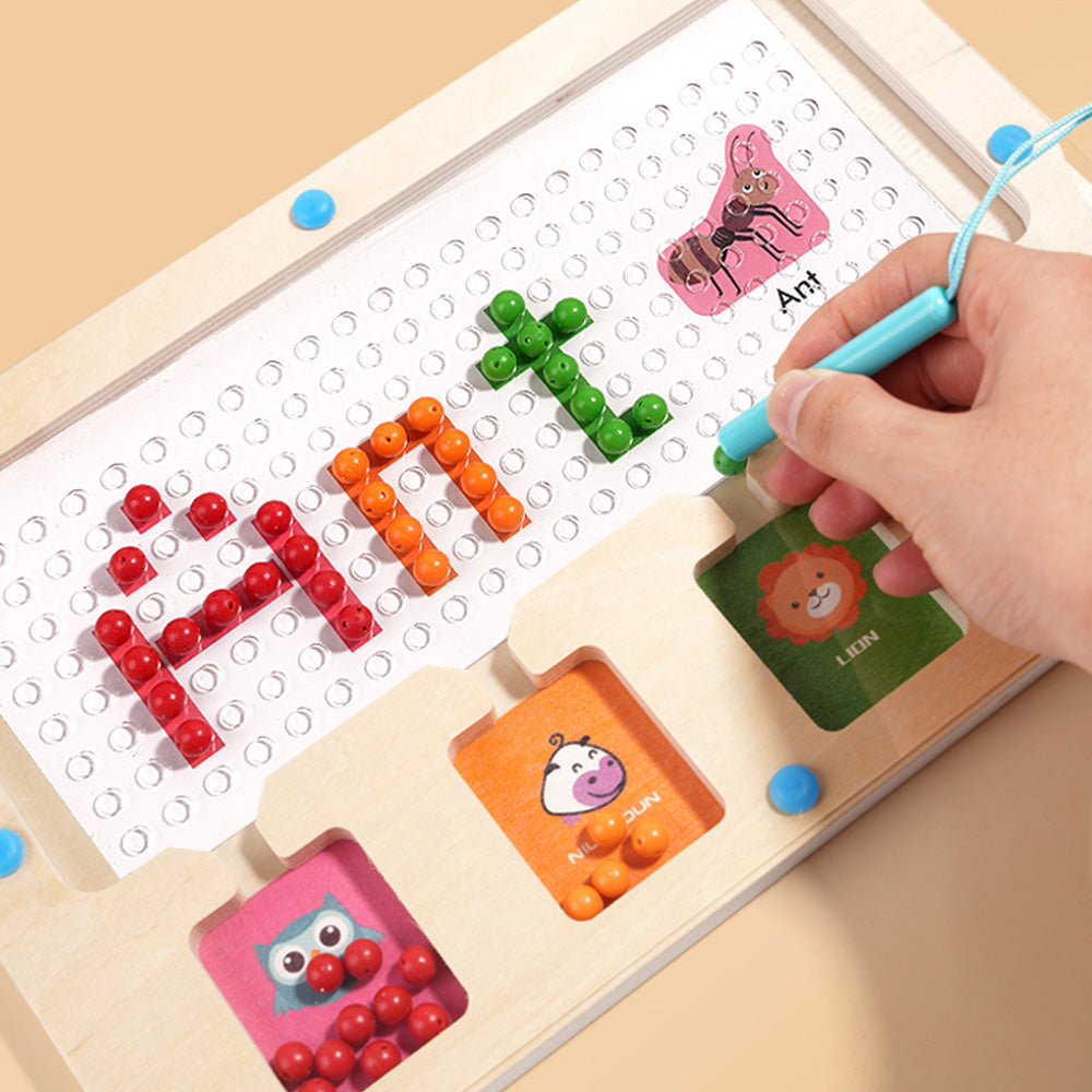 TUNJILOOL Children's magnetic animal number calculation moving bead puzzle kindergarten early education color classification counting board educational toy