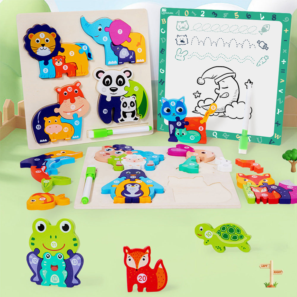 TUNJILOOL 3D puzzle & drawing board educational toys