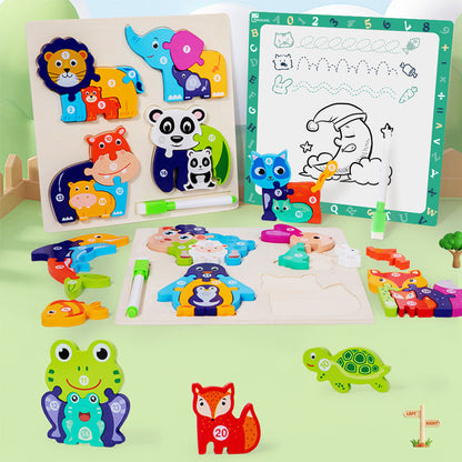 TUNJILOOL 3D puzzle & drawing board educational toys