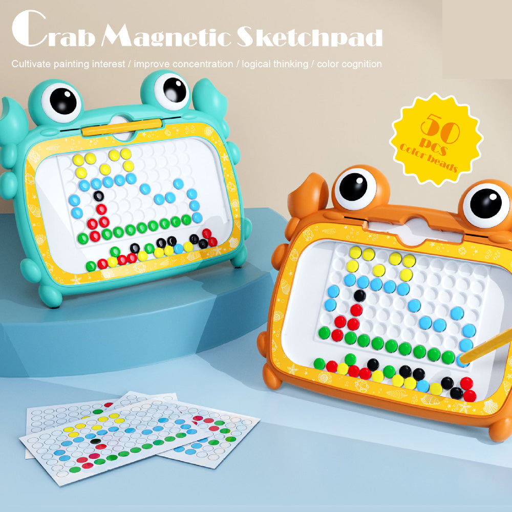 Crab-shaped toddler graffiti magnetic dot drawing board Montessori preschool educational toy