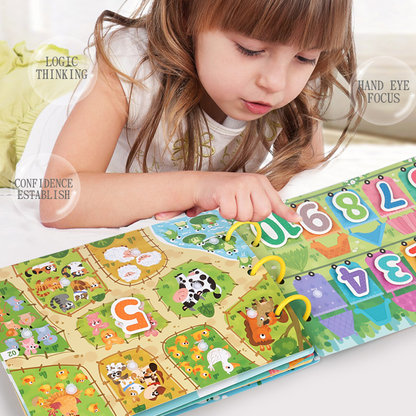 Educational and fun logical thinking cognitive quiet book