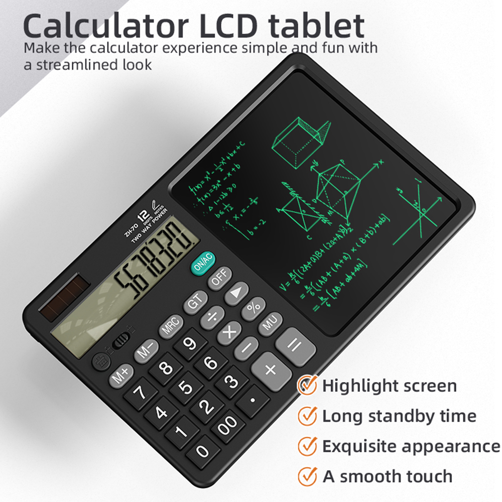 Kids Handwriting Board 2 in 1 with Solar Calculator