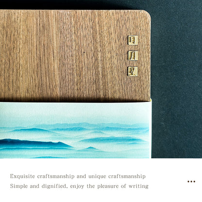 Solid wood business notebook set