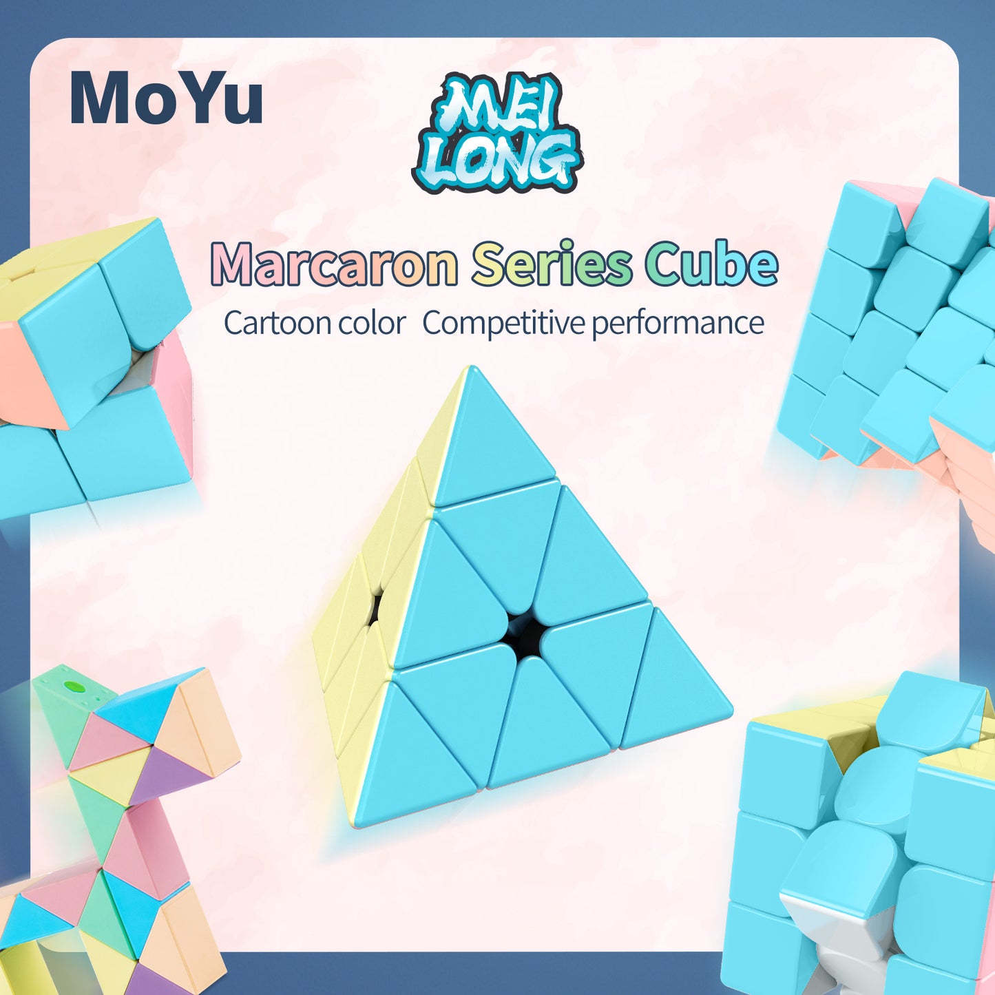 Moyu Cube Macaron Combination Set 2+3+4+Pyramid+24 Magic Ruler