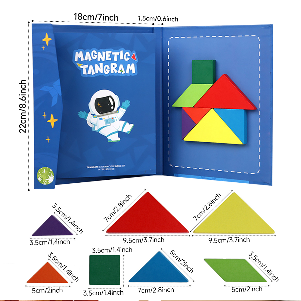 Children'S Magnetic Tangram Board(Astronauts）