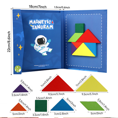 Children'S Magnetic Tangram Board(Astronauts）