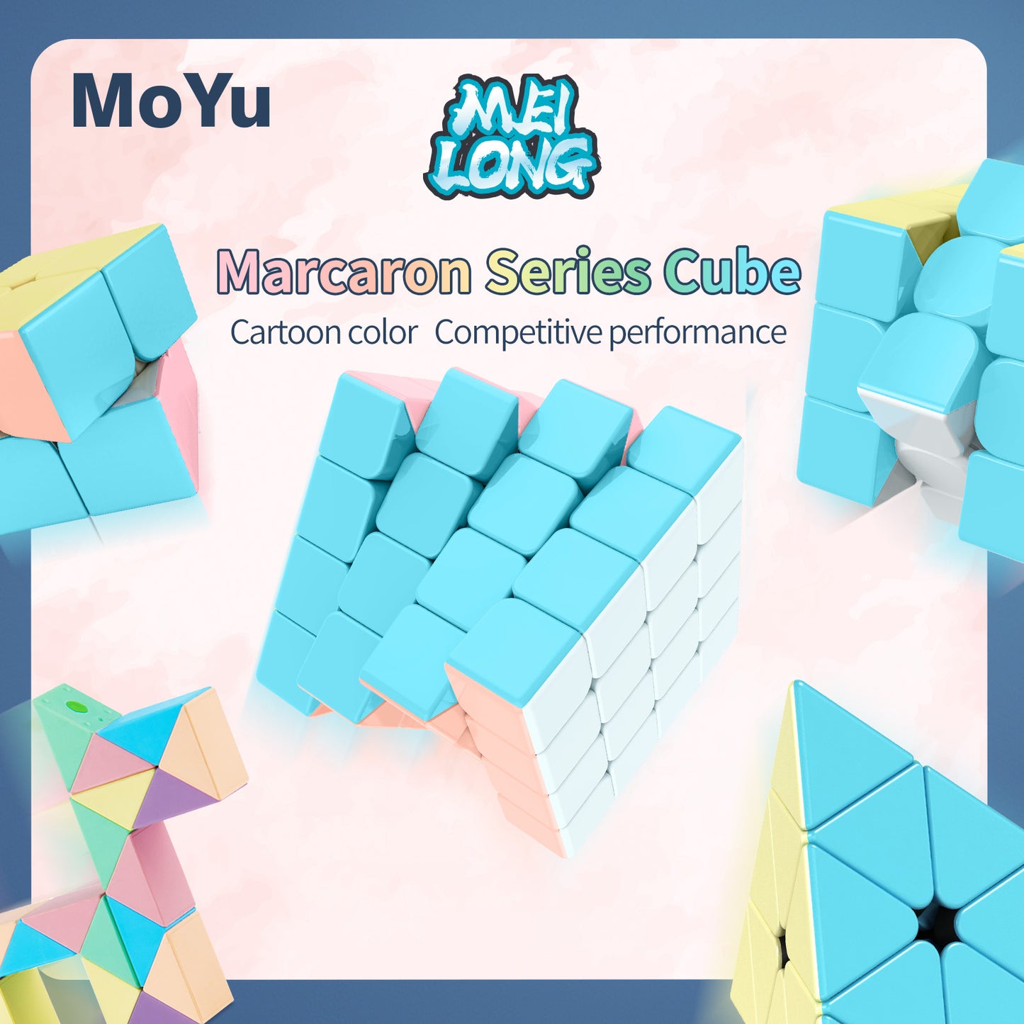 Moyu Cube Macaron Combination Set 2+3+4+Pyramid+24 Magic Ruler