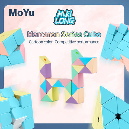 Moyu Cube Macaron Combination Set 2+3+4+Pyramid+24 Magic Ruler