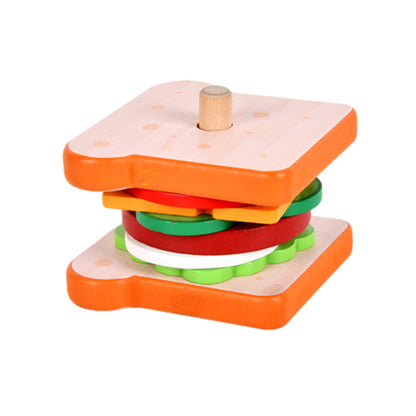 Simulation hamburger sandwich building block toy