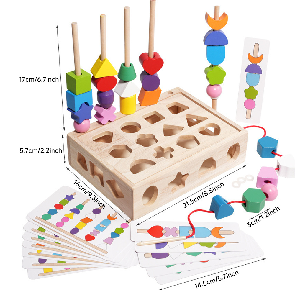 Colourful Stringing Shape Matching Toys