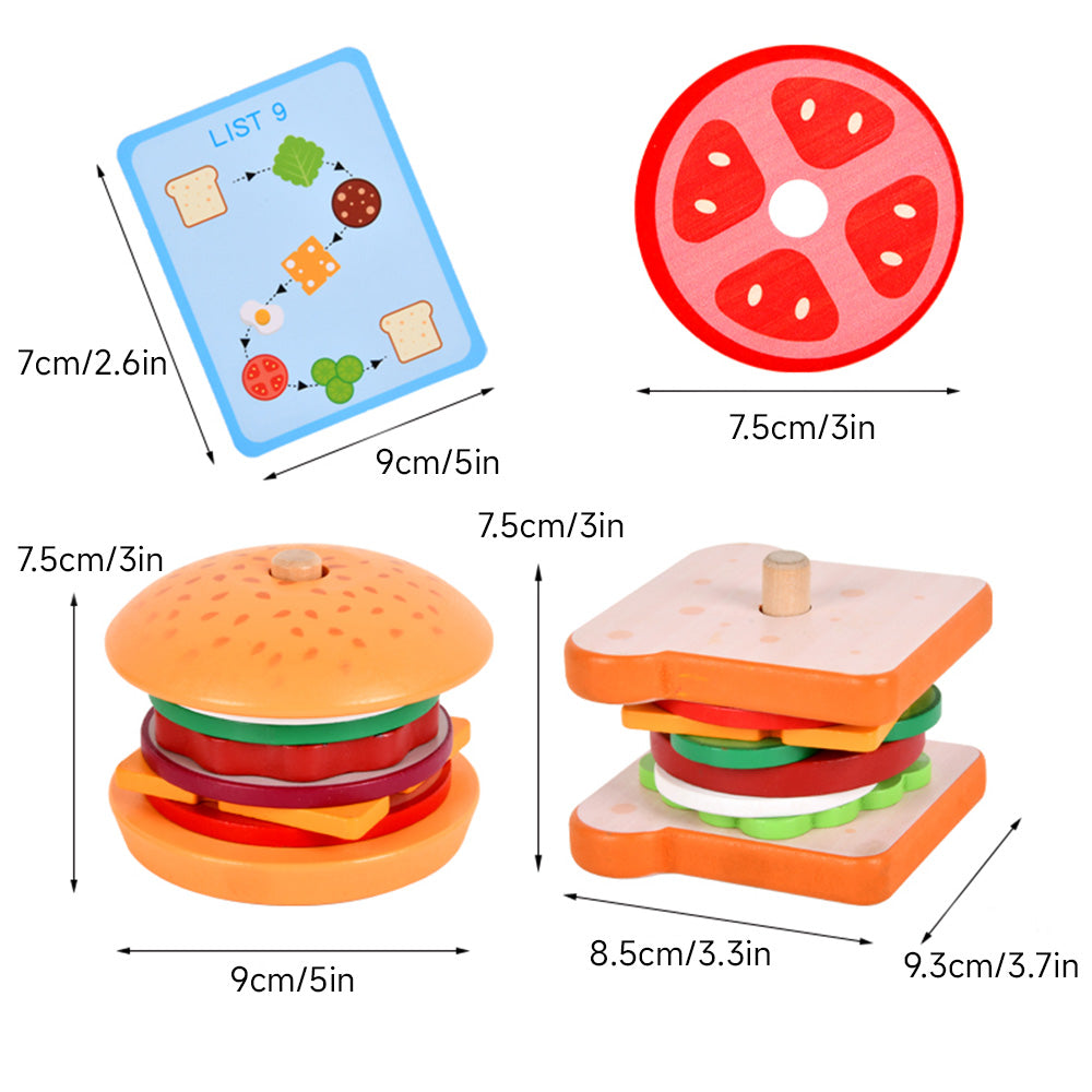 Simulation hamburger sandwich building block toy